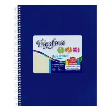 CUADERNO  CON ESPIRAL TRIUNFANTE FORRADO 100 HJS E7 123