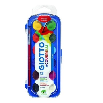 Acuarelas Giotto X12 + Pincel Caja Rigida Premium