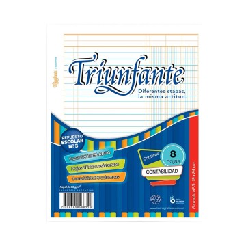 REPUESTO N3 TRIUNFANTE CONTABILIDAD / 3 COLUMNAS. X8 HOJAS