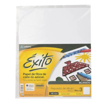 REPUESTO N3 BLANCO ÉXITO/MIL28. X 8 HOJAS